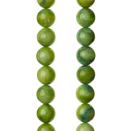 Green Shell Round Beads, 8mm by Bead Landing&#x2122;